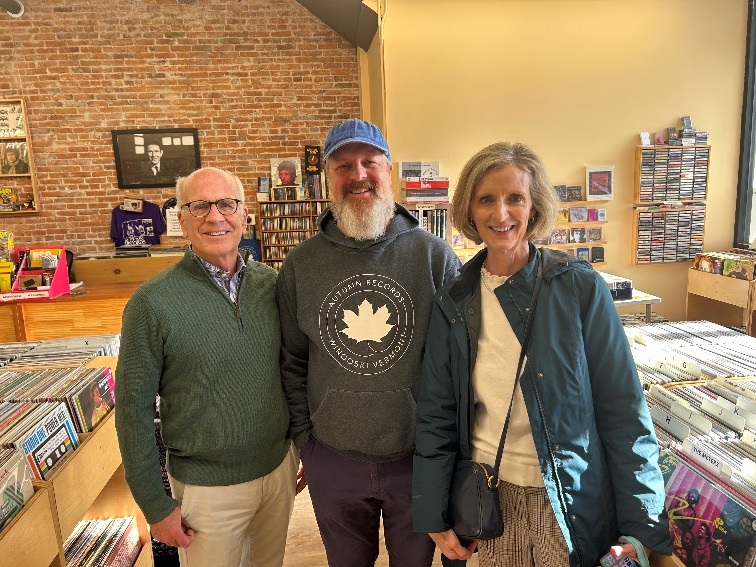 L- R: U.S. Senator Peter Welch, Greg Davis of Autumn Records and SBA VT Director Darcy Carter